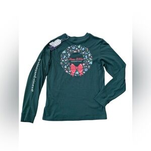 Vineyard Vines NWT Size L, 16, Glow in the Dark Holiday Wreath Long Sleeve Tee